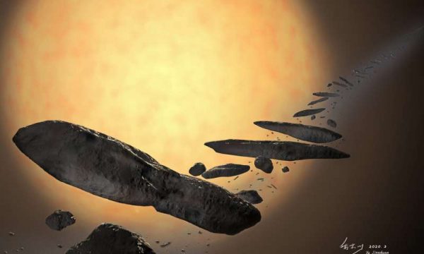 An artist's impression of 'Oumuamua formation. (Image: YU Jingchuan from Beijing Planetarium)