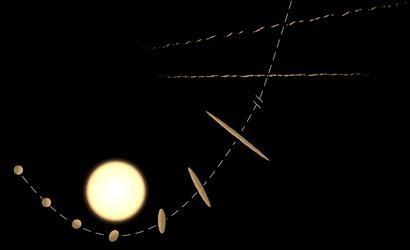 This illustration shows the tidal disruption process that can give rise to 'Oumuamua-like objects. (Image credit: NAOC/Y. Zhang)