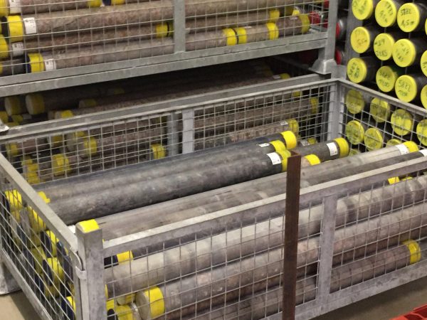 Portion of Expedition 364 rock core. (Image: Kring@ECORD_IODP)