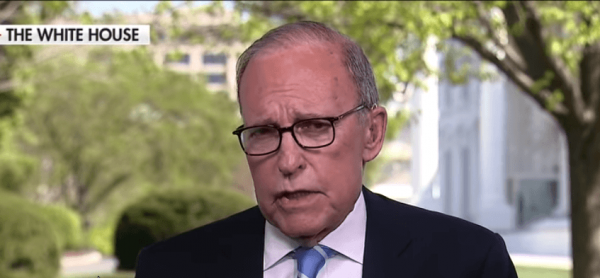 White House National Economic Adviser Larry Kudlow speaking to Fox Business on April 9. (Image: YouTube/Screenshot)