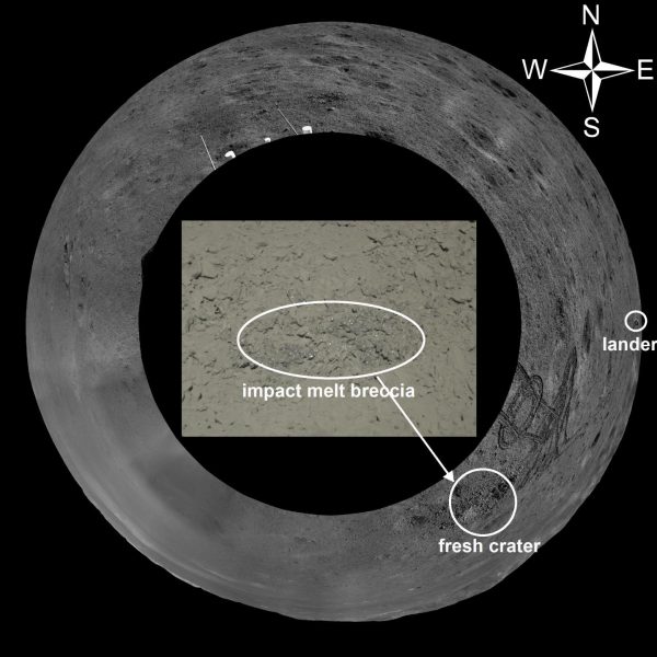 Impact melt breccia and surrounding context. (Image: CNSA, CLEP, and AIR)