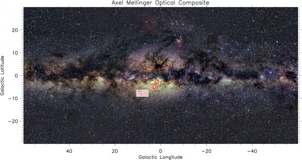 Optical Milky Way image with Hα emission line ratio associated with the Tilted Disk. (Image: Axel Mellinger)
