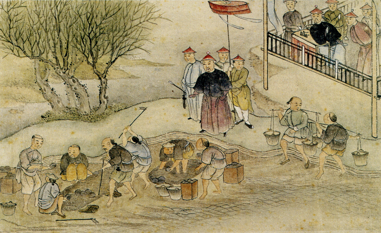 Lin supervising the destruction of opium.
