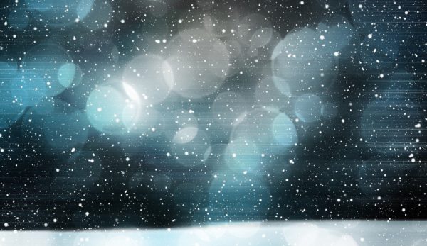 A wintry image depicting swirling snowflakes.