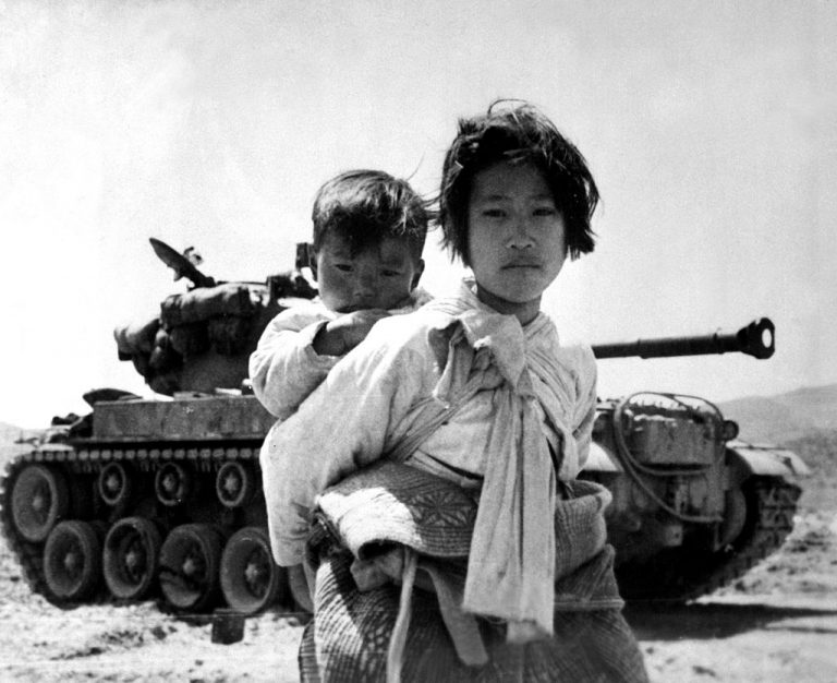 The U.S. supported the South Koreans against the invading communist forces of North Korea in the Korean War.