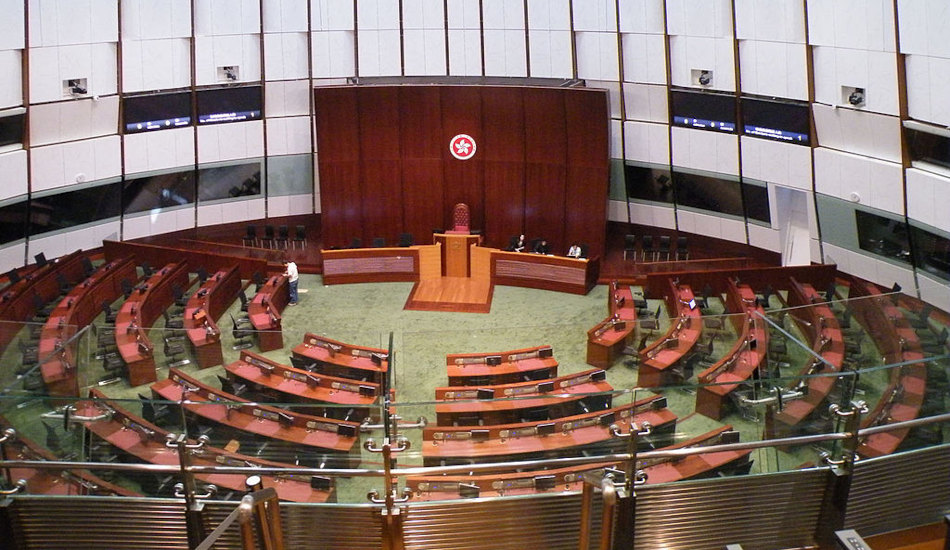 Interior of Hong Kong's Legislative Council complex.