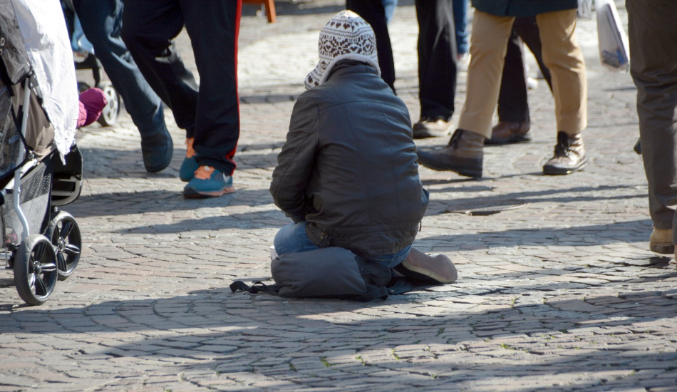 A beggar on the street.