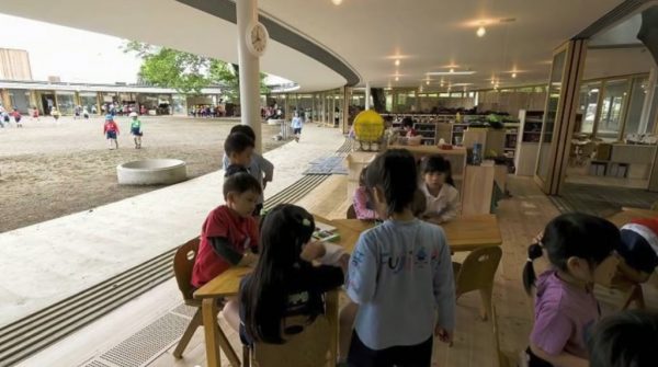 The kindergarten follows the Montessori method of teaching in which the kids are given full freedom to learn through discovery.