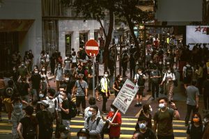A Hong Kong protest.