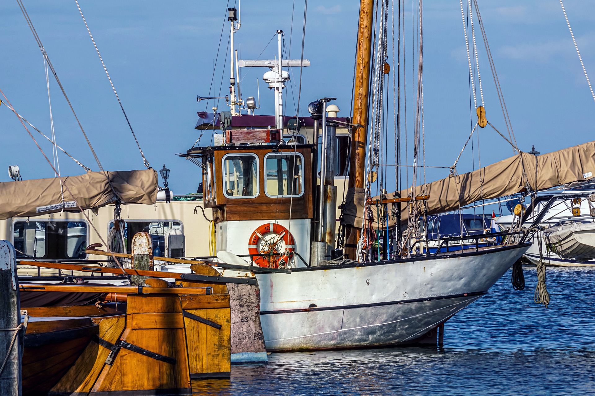 Fishing boat in port.