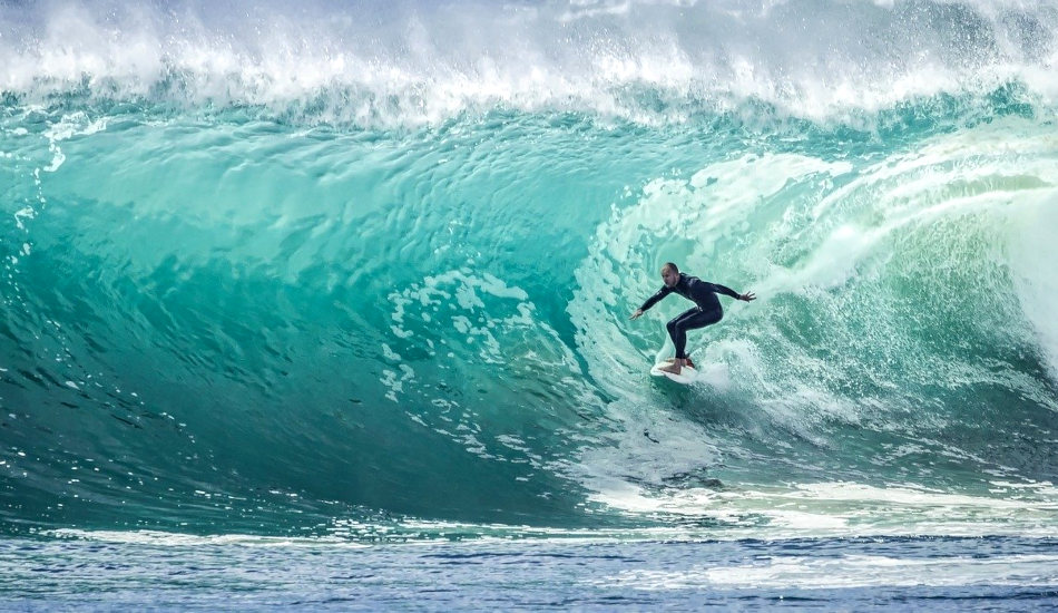 A man surfing