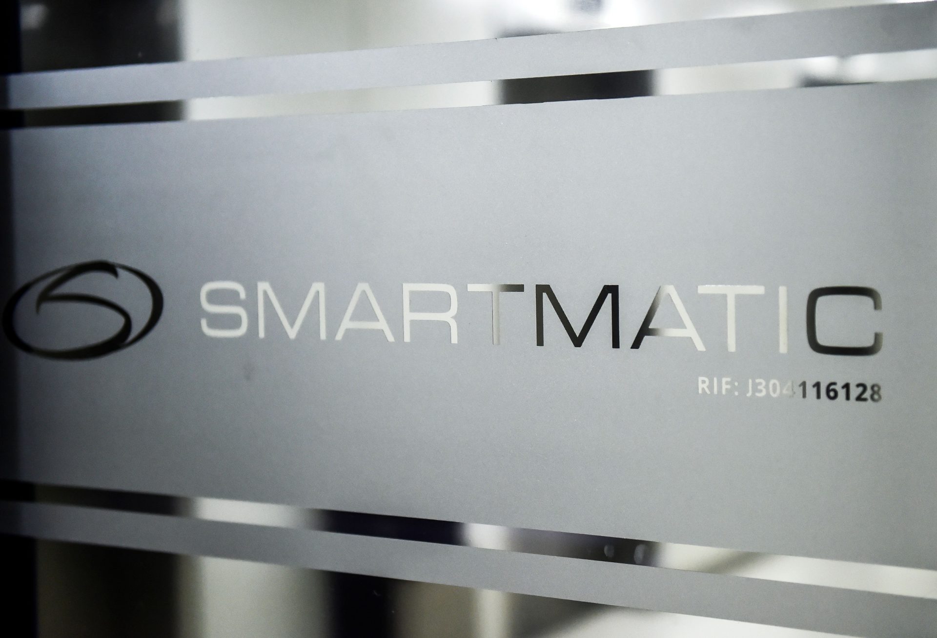 Logo of Smartmatic, the software used in Dominion voting machines. (Image: RONALDO SCHEMIDT/Getty Images via Getty Images