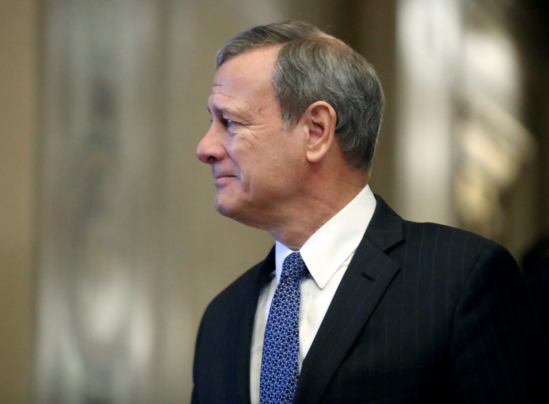 U.S. Supreme Court Justice John Roberts arrives at the U.S. Capitol for the Senate impeachment trial of U.S. President Donald Trump, on January 31, 2020 in Washington, DC. Today Senators are expected to debate and then vote on whether to include additional witnesses and documents.
