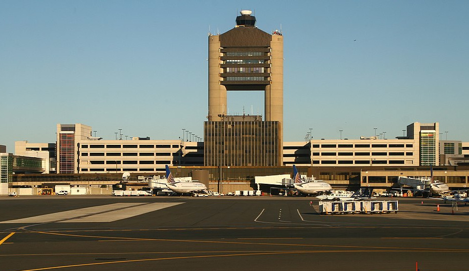 Control tower at Boston Logan International airport.