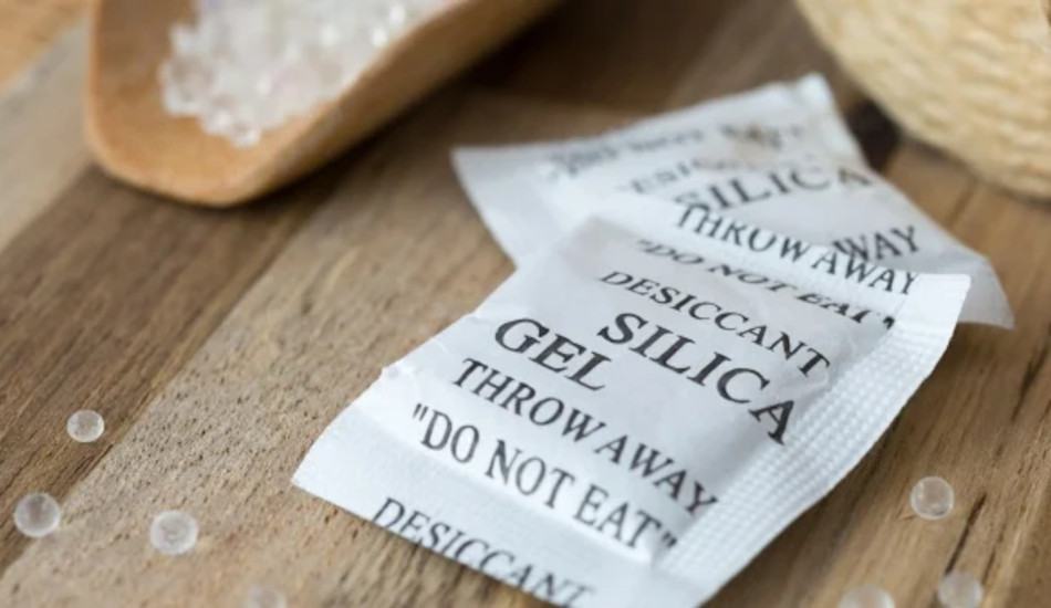 A packet of desiccant