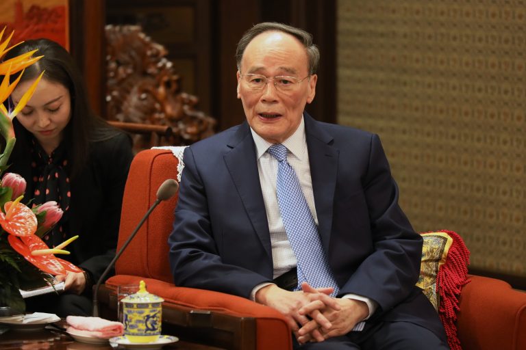 Chinese Vice President Wang Qishan in the Chinese Communist Party headquarters of Zhongnanhai on April 8, 2019, in Beijing. (Image: Kenzaburo Fukuhara - Pool/Getty Images)