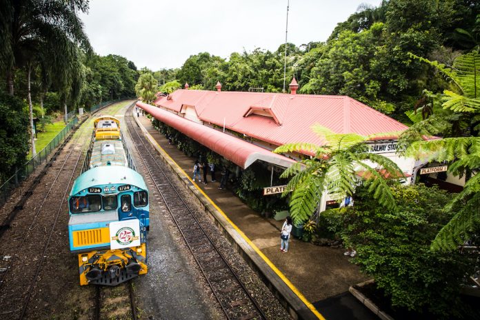 The iconic Kuranda train station in Kuranda, Queensland, Australia
