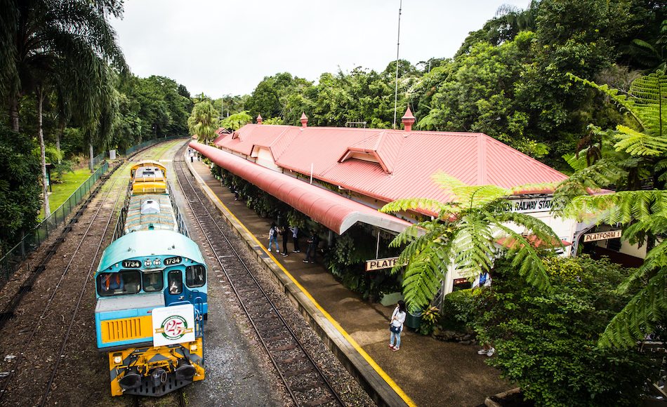 The iconic Kuranda train station in Kuranda, Queensland, Australia