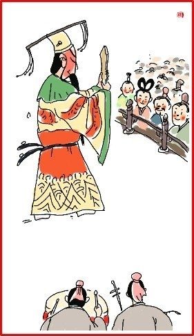 chinese new year day 9 illustration visiting the opera