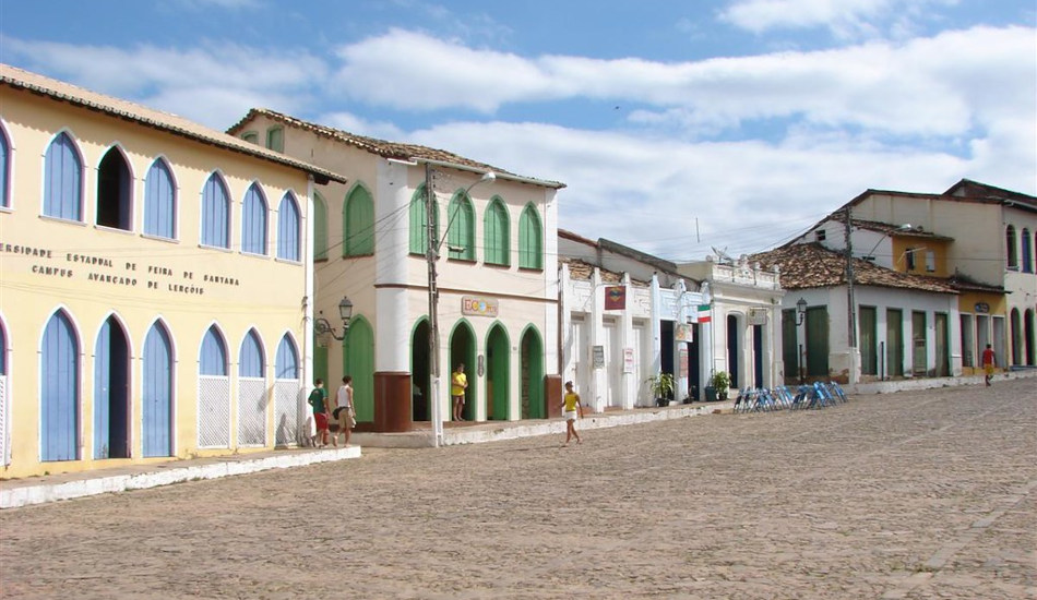 Historical buildings in the center of Lençóis, Brazil.