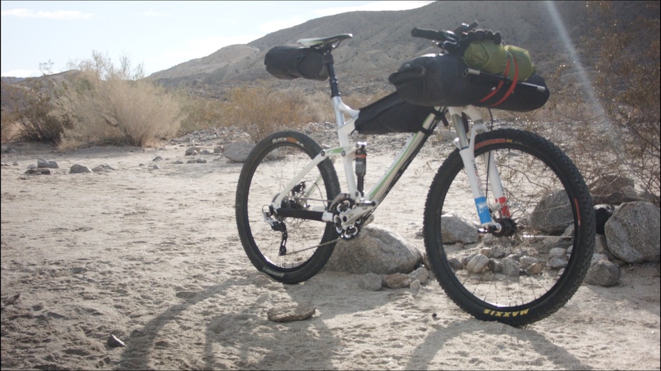 bike packed lightly with bags