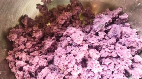 Ube mashed finely with a fork