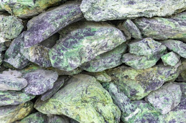 Rough, unpolished jadeite stone.