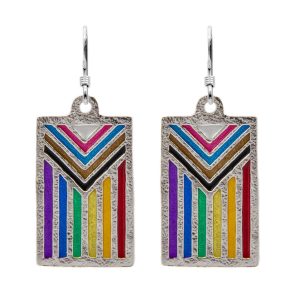 Progress Pride flage earrings.