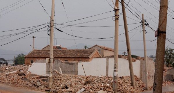 Detail of the destruction of the village.