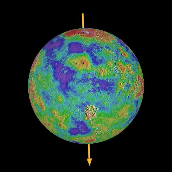 UCLA scientists have learned the glacial rate at which the orientation of Venus’ spin axis changes, like a child’s spinning top.