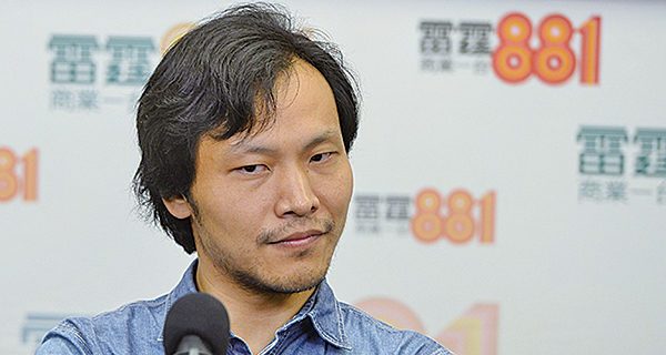 Ying Liang, Chinese film director of the semi-autobiographical "A Family Tour" giving an interview.