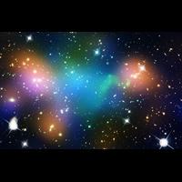 Dark matter, galaxies, and hot gas.