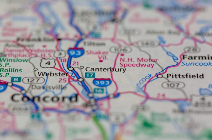 Map of Canterbury New Hampshire