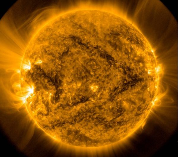 NASA image of the sun and its corona.