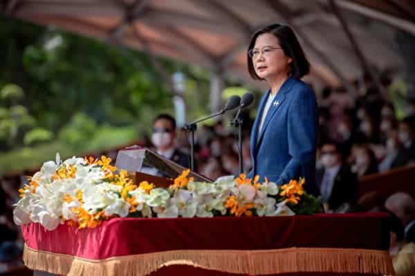 President Tsai Ing-wen gives her National Day Address on October 10, 2021.