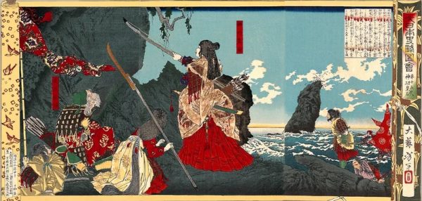 1880 painting by Tsukioka Yoshitoshi of empress Jingu invading Korea.