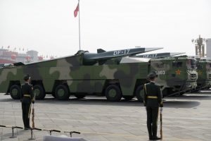 Hypersonic missiles in a parade.