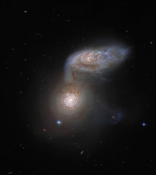 These extremely energetic and massive collisions, taken by Hubble, happen on timescales that dwarf a human lifetime.