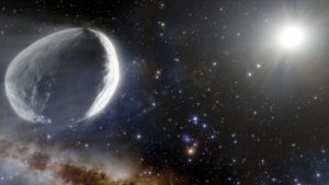 Artist's rendition of the Bernardinelli-Bernstein (BB) comet.
