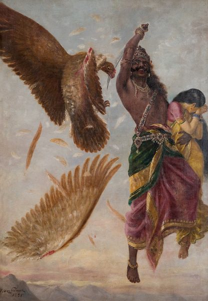 The gigantic bird sculpture is based on Jatayu from the epic 'Ramayana.'