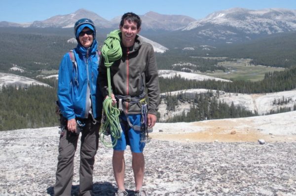 Dierdre Wolownick with her son Alex Honnold in their climbing gear.