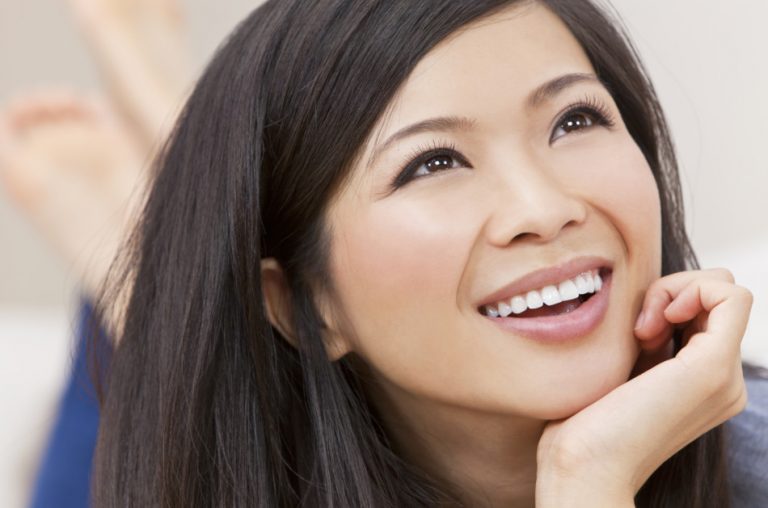 Closeup of a beautiful young Asian woman.