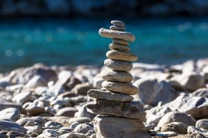 Round rocks stacked on top of each other.