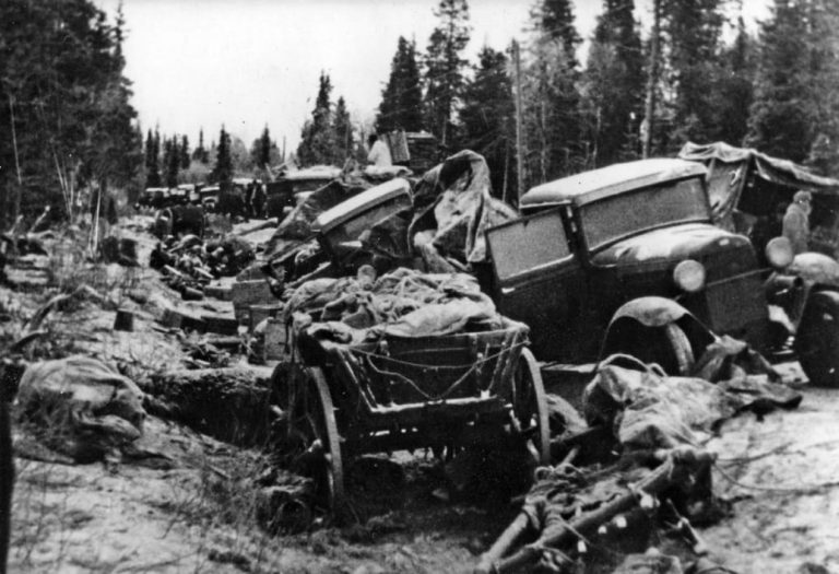 Destroyed Soviet equipment in Finland's Winter War.