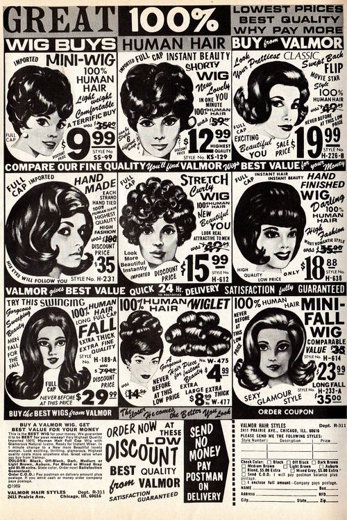 Advertisement for wigs made from South Korean women's hair.