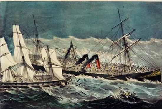 On November 22, 1873, the steamer Ville du Havre was struck by the British iron sailing ship Lockhearn.