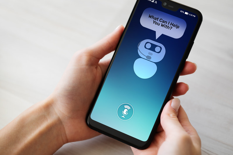 Chatbot app on a smartphone.