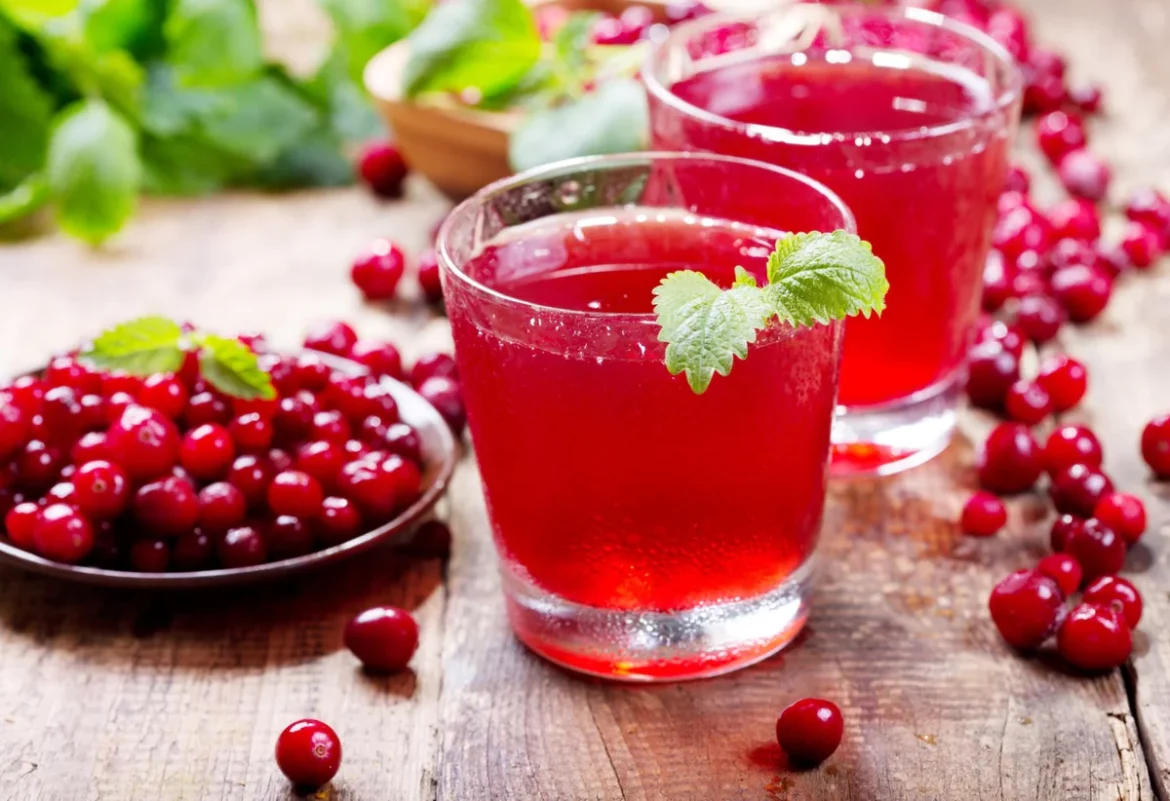 Cranberries and cranberry juice.
