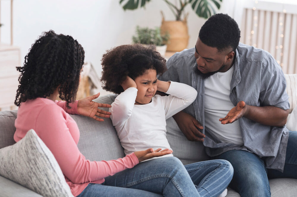 A child not listening to her parents.