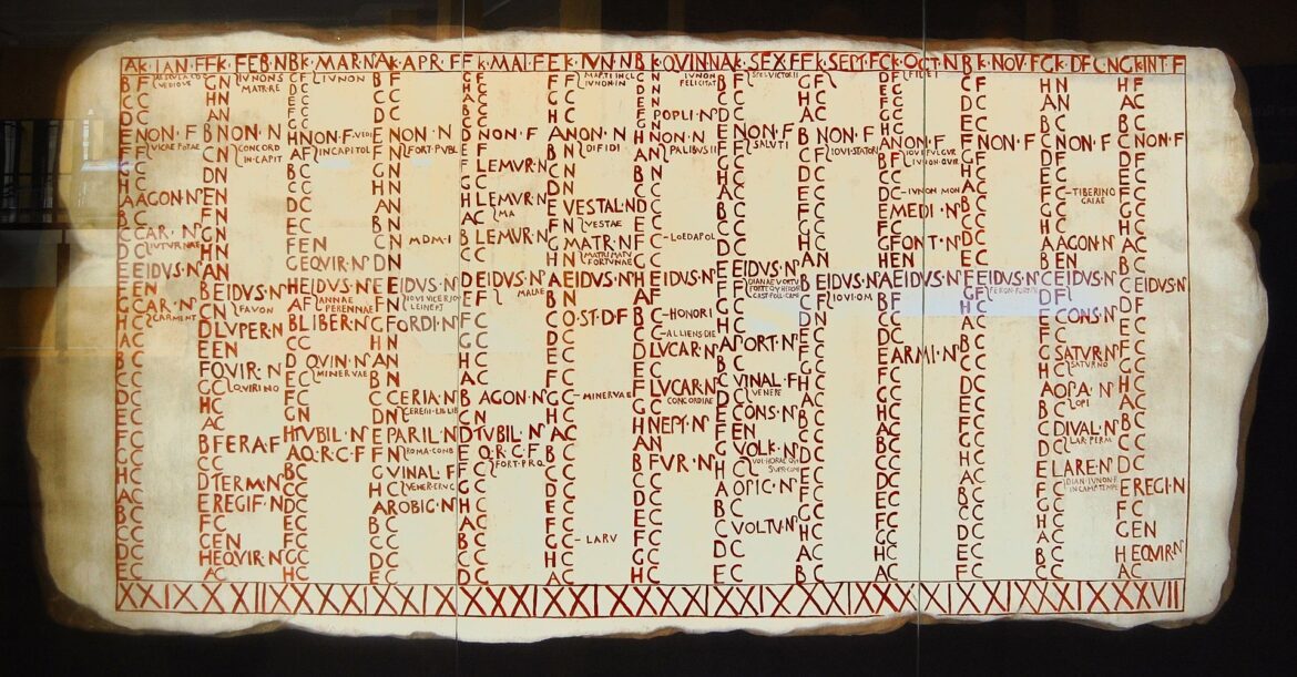 A Roman calendar.